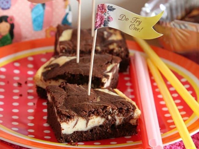 Brownie marbré façon cheesecake