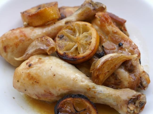 Poulet au citron confit et à l'ail