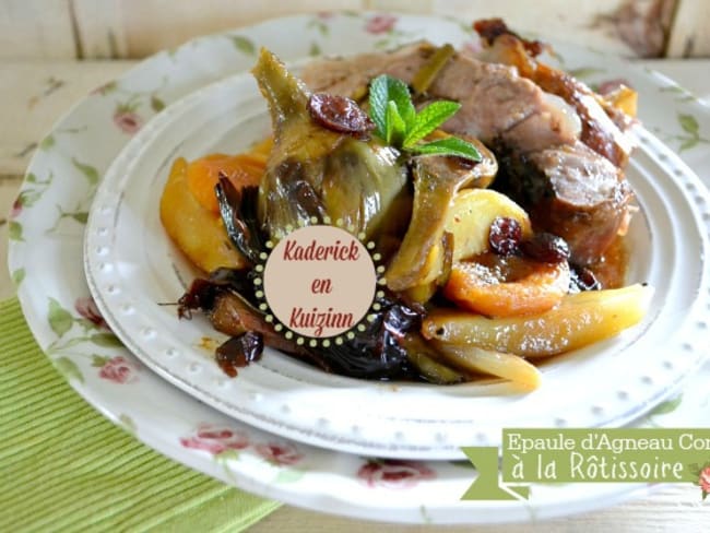 Epaule d'agneau confit à la rôtissoire