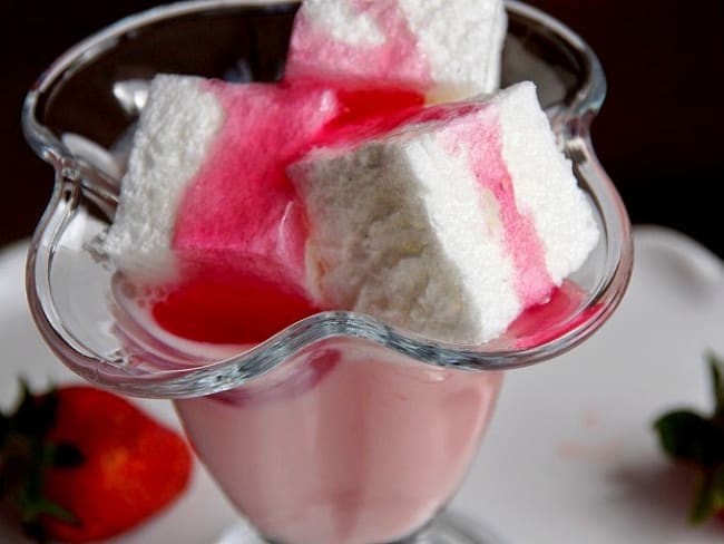 Loukoum à la neige au sirop de rose