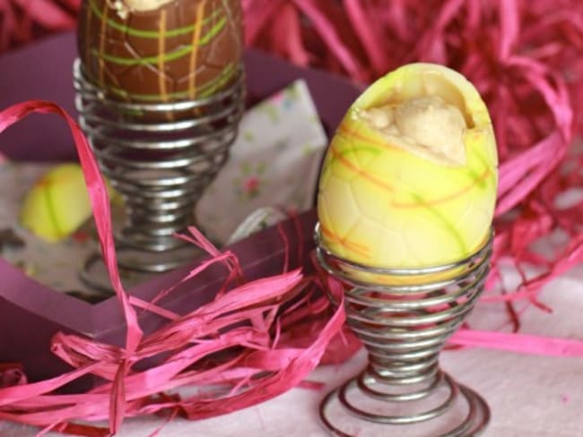 Oeufs en chocolat à la mousse de spéculoos pour Pâques