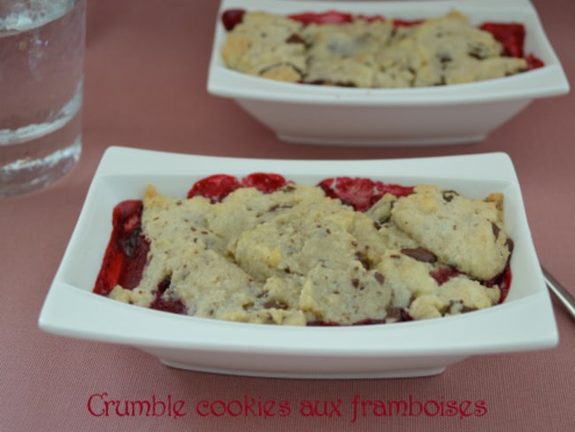 Crumble cookies aux framboises