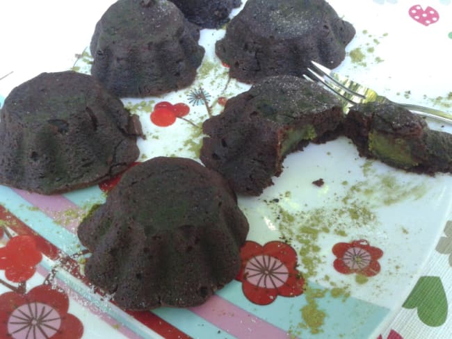 Mi-cuit au chocolat, coeur de matcha