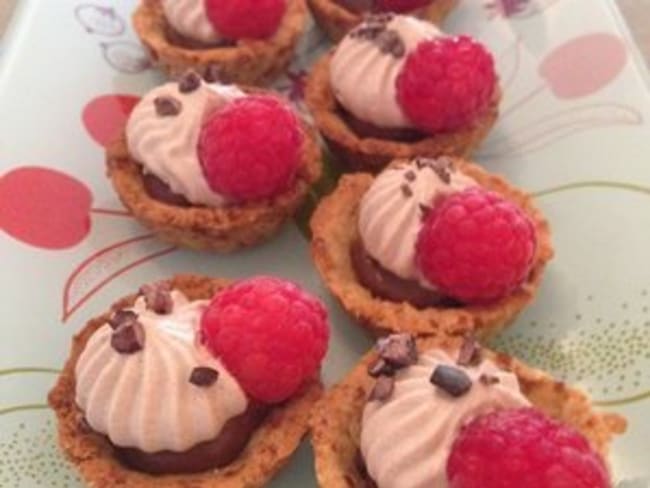 Tartelettes choco coco framboises