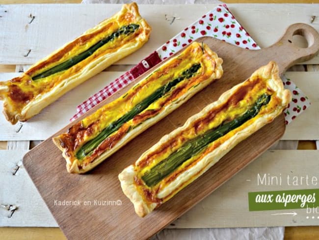 Mini tarte feuilletée à l'asperge verte et ciboulette