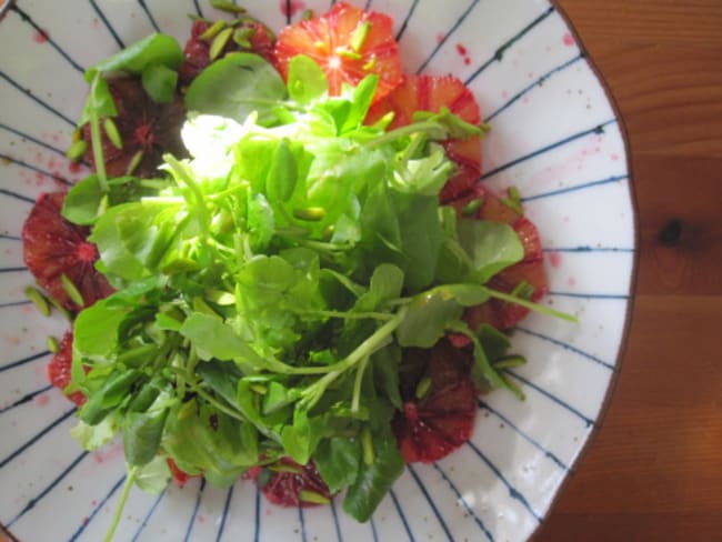 Salade de cresson et oranges sanguines