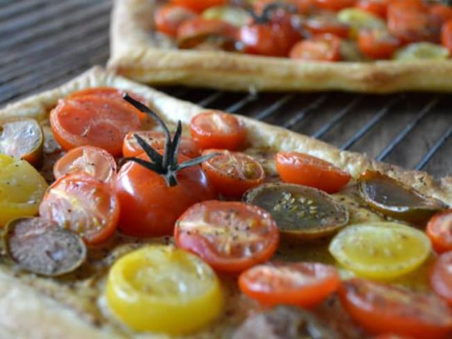 Tartes fines aux tomates cerises