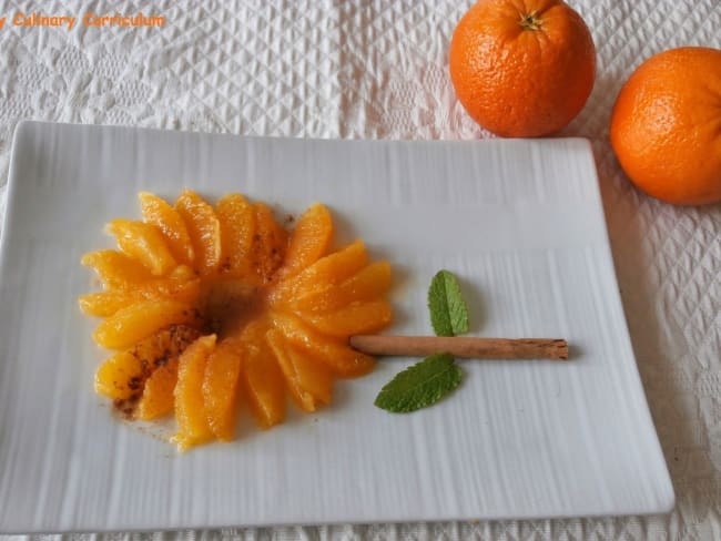 Salade d'oranges, cannelle, eau de fleur d'oranger