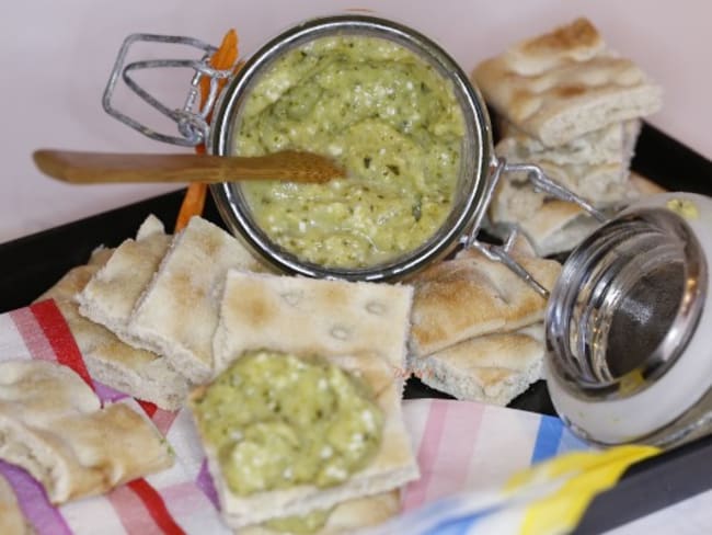 Tartinade de courgettes menthe et féta