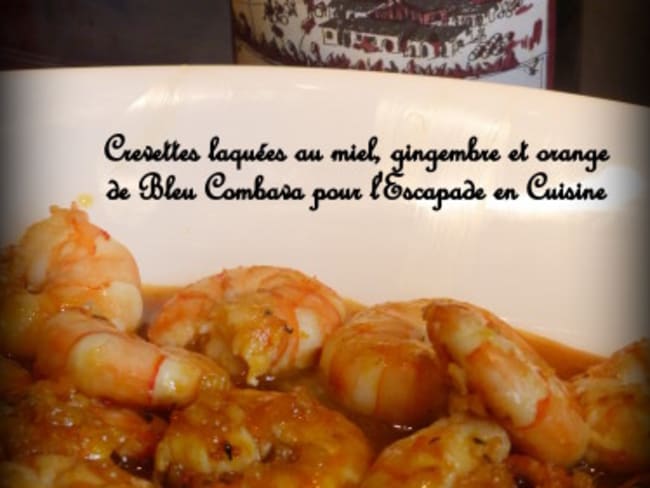 Crevettes laquées au miel, gingembre et orange