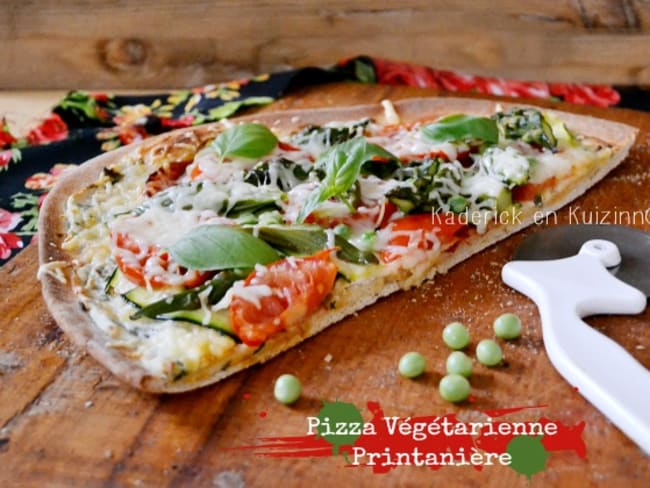 Pizza végétarienne aux légumes bio ricotta coriandre