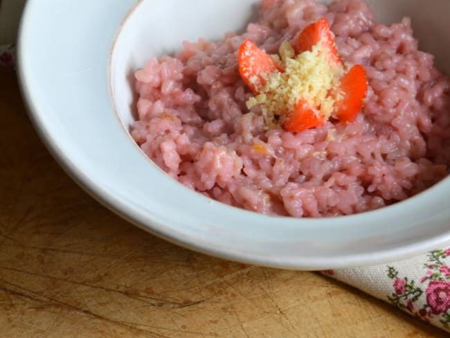 Risotto aux Fraises et au Salers vieux