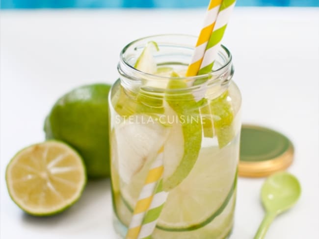 Detox Water : citron vert, pomme granny