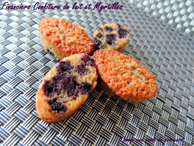 Financiers confiture de lait et myrtilles