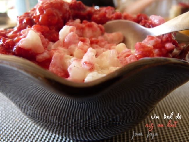 Riz au lait aux framboises