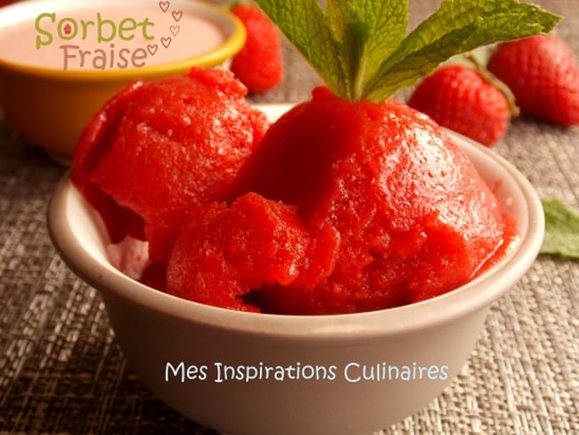 Sorbet a la fraise sans machine