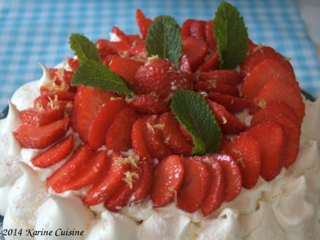 La pavlova aux fraises