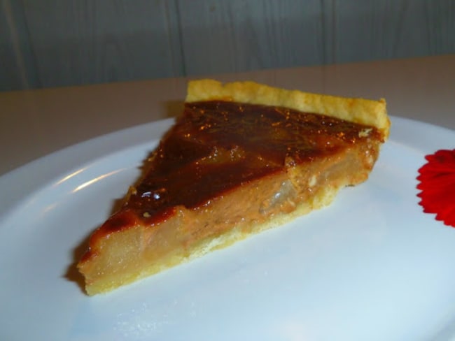 Tarte aux poires, carambars caramel et spéculoos