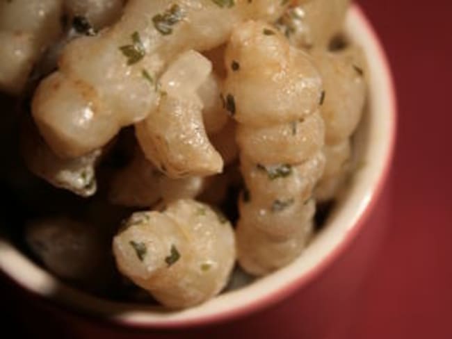 Crosnes au beurre d'ail