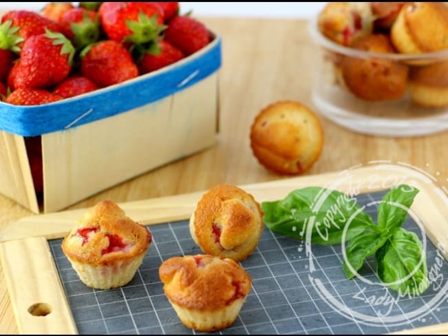 Muffins fraises et basilic