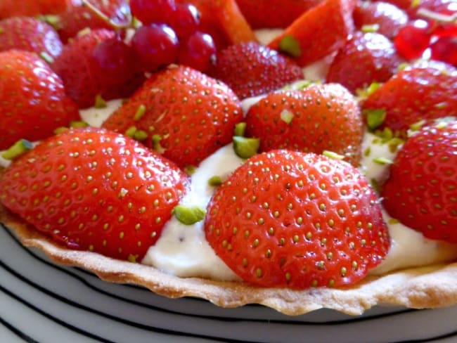 Tarte aux fraises et crème au mascarpone