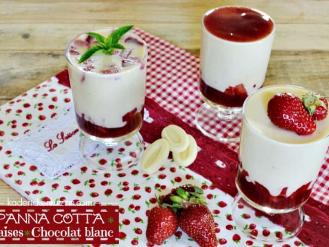 Panna cotta chocolat blanc aux fraises