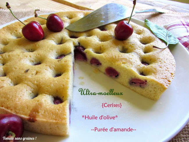 L'ultra-moelleux aux cerises et à la purée d'amande