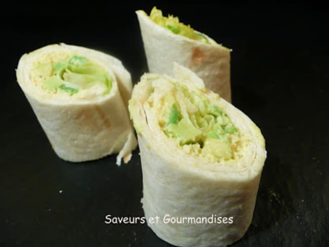 Wraps au crabe et à l’avocat.