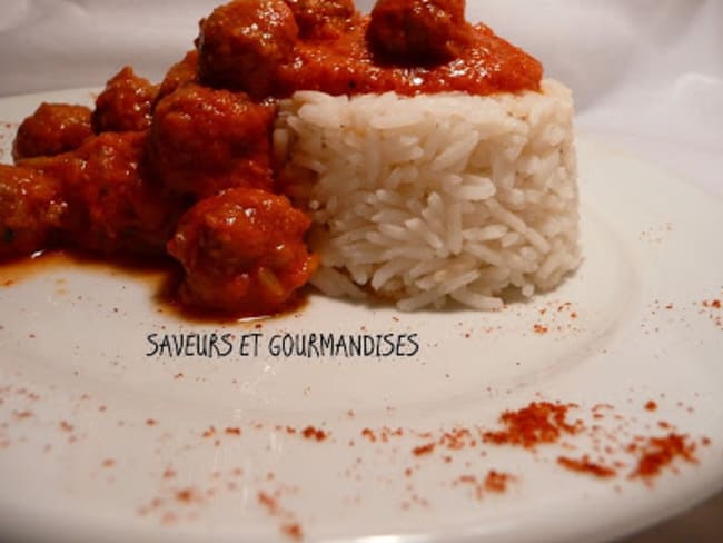 Riz aux Boulettes Olivettes.