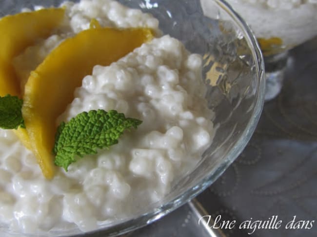 Délice de perles du Japon au lait de coco et à la mangue