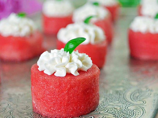 Bouchées de Melon d’Eau et Fromage de Chèvre