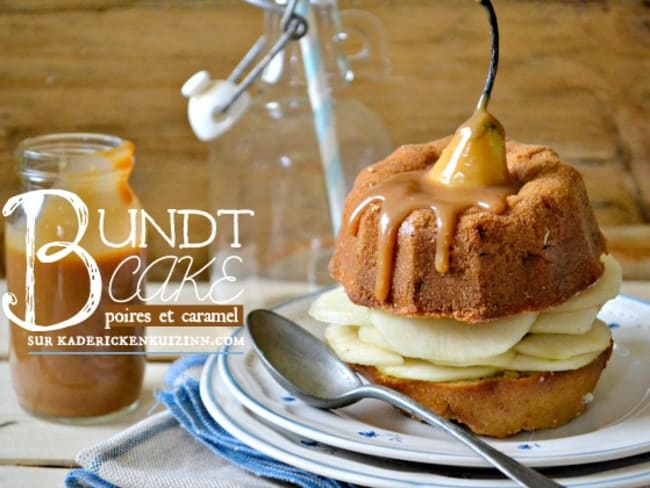 Bundt cake aux noisettes poires et caramel beurre salé