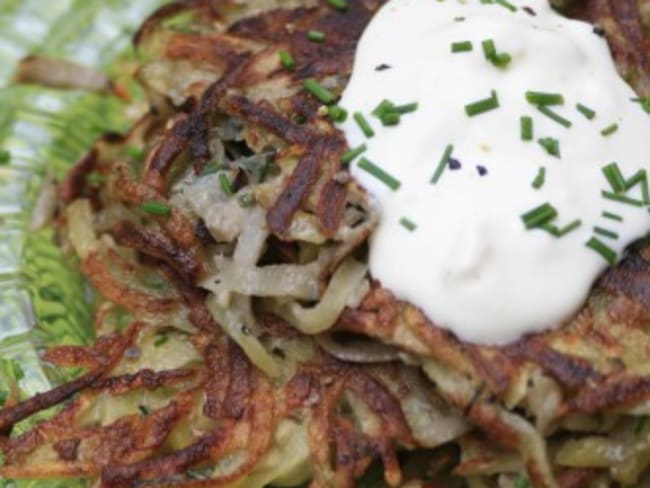 Latkes, galettes rôties pommes de terre et panais