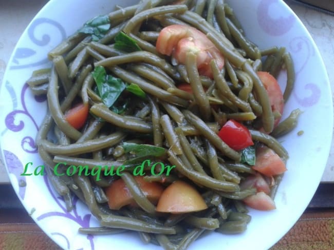 Salade d' haricots verts au basilic