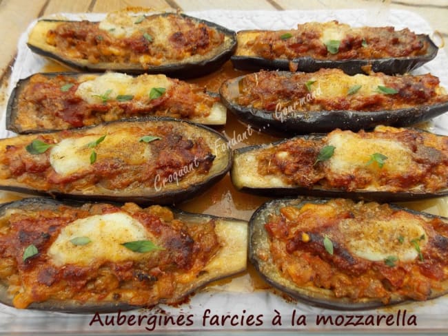 Aubergines farcies à la mozzarella