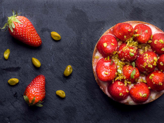 Tartelettes aux fraises et pistaches