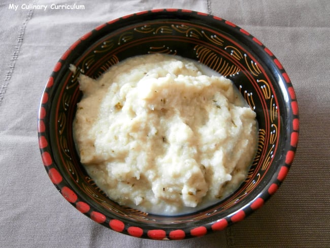 Purée de navets nouveaux au lait de coco et coriandre