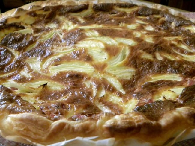 Quiche rapide aux lardons et aux oignons