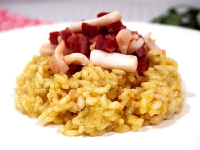 Risotto aux encornets et au chorizo par