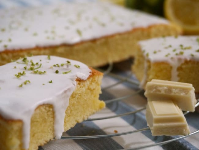 Gâteau au chocolat blanc et aux deux citrons