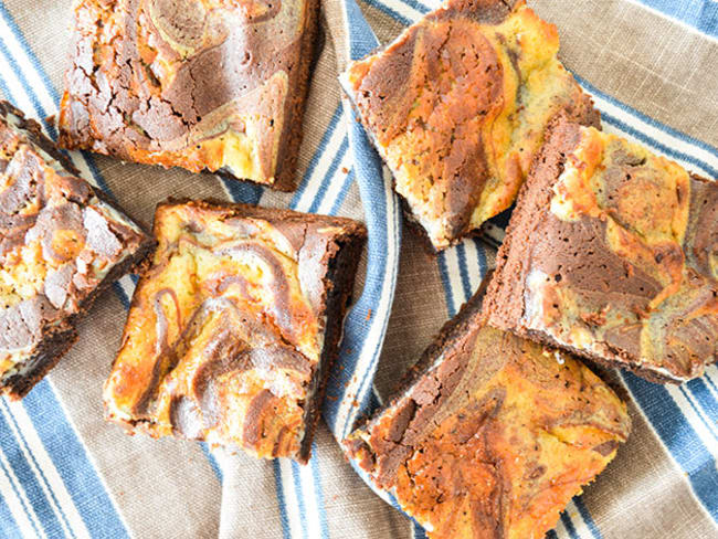 Brownie marbré chocolat noir et blanc