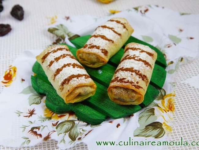 Cigares à la viande hachée et aux fruits secs