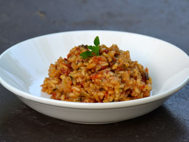 Risotto aux légumes du soleil et basilic