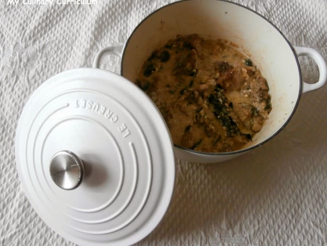 Sauté de veau aux courgettes, champignons et Fourme d'Ambert