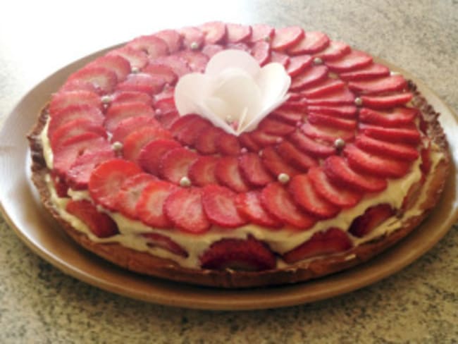 Tarte aux fraises crémeuse façon fraisier