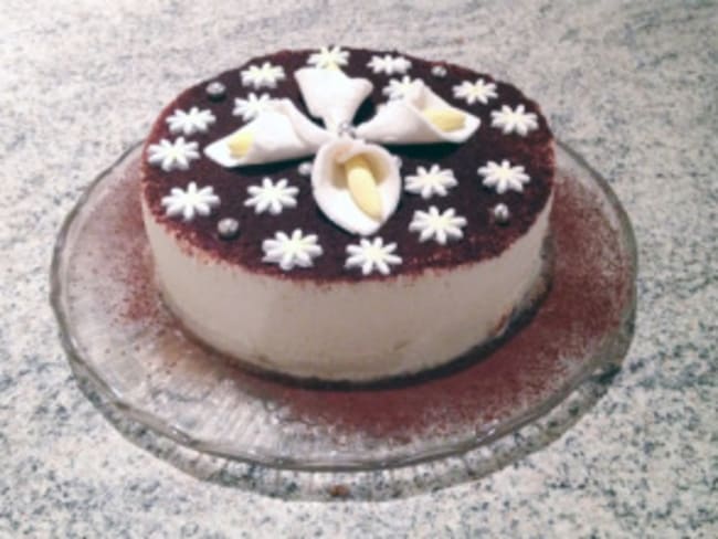 Gâteau fondant chocolat et mousse de poires