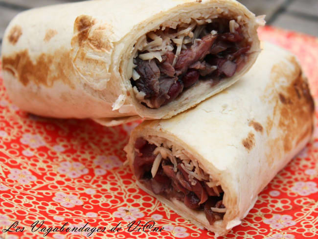 Burritos d'onglet de boeuf et haricots rouges, au barbecue