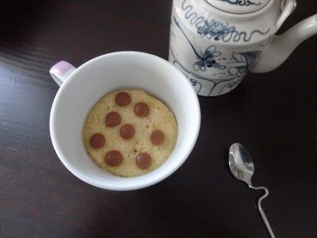 Mugcake vanille aux pépites de chocolat