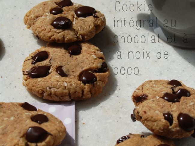 Cookie intégral au chocolat et à la noix de coco