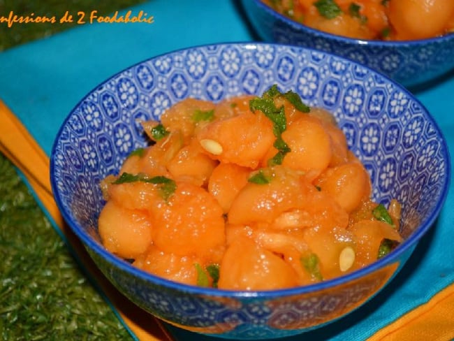 Salade fraîche au melon et à la menthe